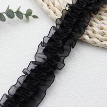1/5 码多色双层弹性蕾丝花边 - DIY 手工艺品、服装、头带和连衣裙边缘褶边带 - 多功能缝纫配件，色彩鲜艳 - 彩色 - 查看 21