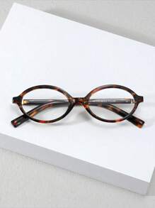 1 Stück Damen Elliptische kleine Rahmen personalisierte Street Snap konkave Form klare Brille Brille Zubehör Blaulichtfilterbrille Zubehör für Frauen