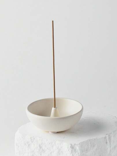 Modern Minimalist Japanese Style Ceramic Round Incense Holder, Creative Home Use Incense Base Incense Plate Incense Stick Holder