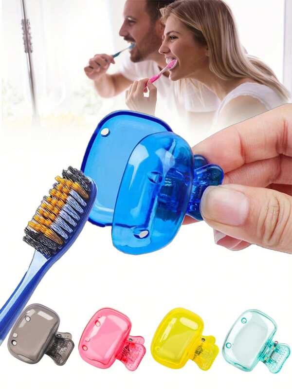 1 pièce/3 pièces/5 pièces Étui de protection de tête de brosse à dents de voyage portable et stylé, boîte de rangement de tête de brosse à dents, garde votre brosse à dents propre pendant les voyages, boîte de protection anti-poussière pour tête de brosse à dents, convient à la plupart des brosses à dents manuelles et électriques, adapté pour la salle de bain, la salle de sport, les voyages, les vacances, le yacht, la plage, le camping en plein air, le dortoir