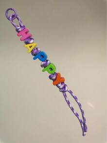 Custom Name Keychain - Handcrafted Beaded Bag Charm With Colorful Acrylic Letters|Dopamine Color Polyester Cord|Gift For Best Friend Daughter Teacher|Back To School Accessories|Women Girls Fashion Keyring Purse Clip - Multicolor - View 61