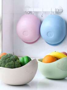 1 pieza Canasta multifuncional para el hogar para lavar arroz y escurrir vegetales, para almacenamiento de frutas y verduras, canasta escurridora multifuncional para viajes, canasta escurridora de cocina para viajes, canasta escurridora de lavandería para viajes, escurridora de arroz, canasta escurridora para restaurantes.