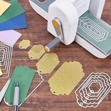 Carbon Steel Metal Cutting Dies, Tag Cutting Template DIY Paper Card Craft Tool For Cutting Thin Materials, Greeting Card Craft Decoration, Embossing, Home Decor Projects