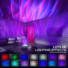 1 件 Aurora LED 情绪投影灯，带 RGB 遥控器，银河星空投影仪，卧室夜灯投影仪，星空投影仪，成人房间装饰，家庭影院，天花板，礼品装饰，婚礼装饰，神奇投影灯礼物 - 彩色 - 查看 2