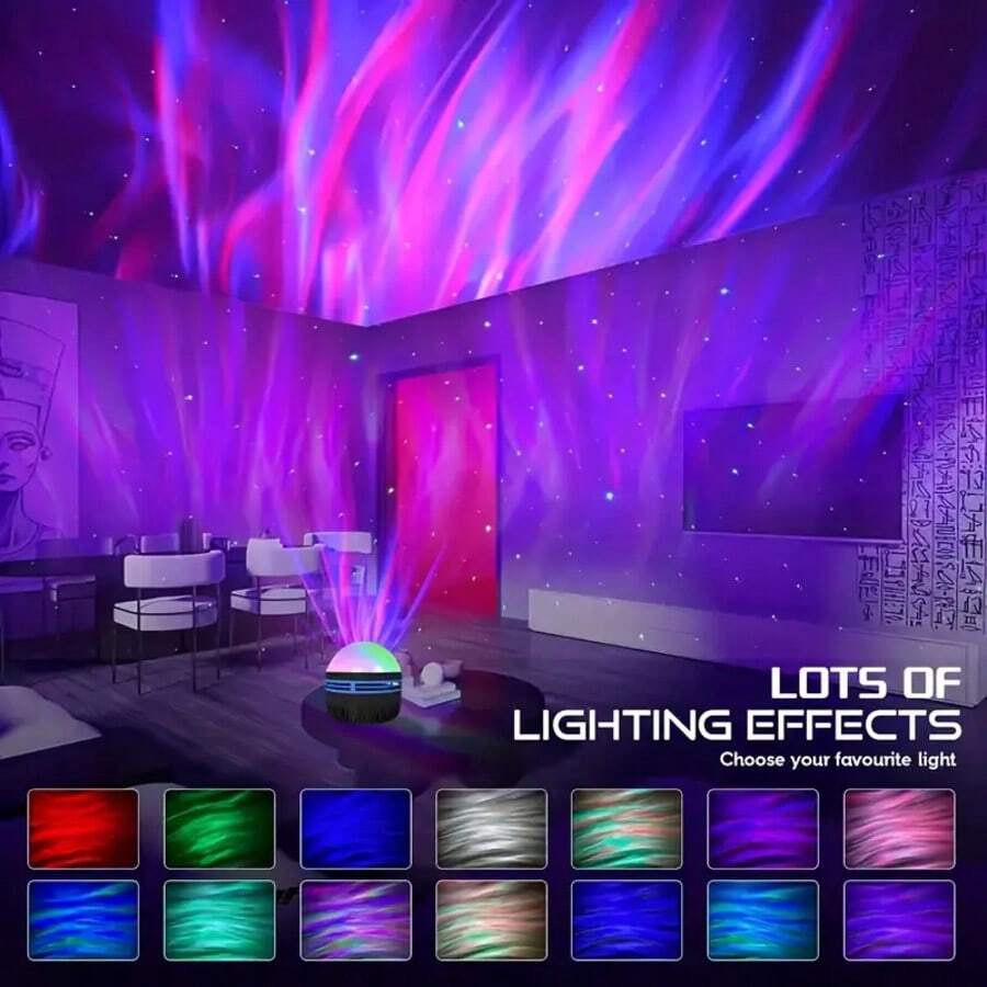 1 件 Aurora LED 情绪投影灯，带 RGB 遥控器，银河星空投影仪，卧室夜灯投影仪，星空投影仪，成人房间装饰，家庭影院，天花板，礼品装饰，婚礼装饰，神奇投影灯礼物