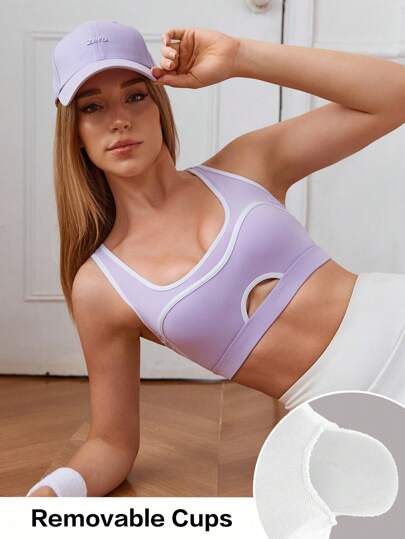 Wireless Sports Bra For Small Bust Women, Breathable & Comfy, Lavender
