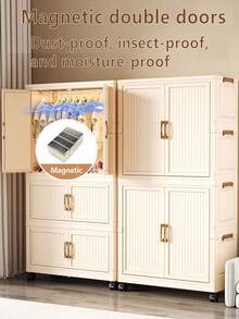 Armario plegable de fácil montaje, resistente y duradero para el hogar, alquiler, adultos, niños - Color sólido - Ver 6