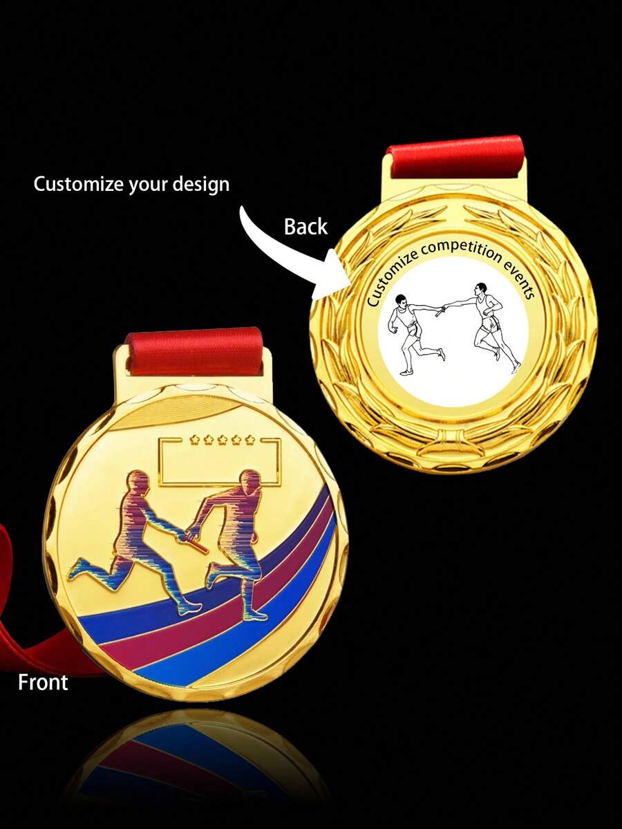 Customized Metal Relay Medals, Gold, Silver, Bronze Medals, Zinc Alloy Material, Competition Medals, Relay Race Honor Commemorative Medals - Multicolor - View 1