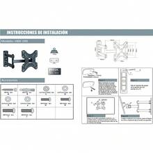 Soporte de TV portátil plegable, multiángulo, apto para pantallas de 14 a 42 pulgadas,Color Negro - Negro - Ver 6