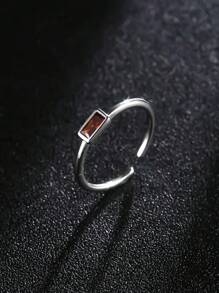 1pc Cross-Border Best Seller December Birthstone Fashion Silver Ring With Cubic Zirconia, Stackable Design Suitable For Daily Wear