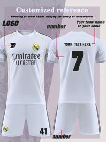 Customized Men Slogan Graphic Reflective Tester Sports Set