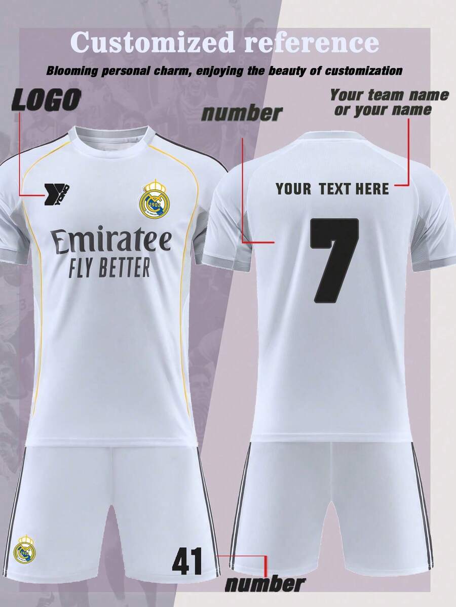 Customized Men Slogan Graphic Reflective Tester Sports Set