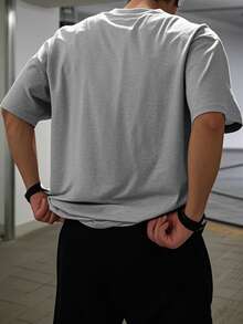 GRDR Men's Solid Color Casual Street Crew Neck Short Sleeve T-Shirt - Grey - View 8