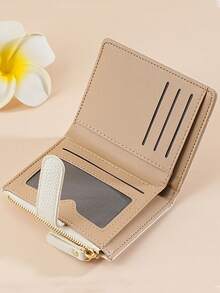 European & American Style Litchi Texture Minimalist Women Bifold Wallet Multi-Card Slots Zipper Coin Purse High-Grade Elegant Design For Women Wallet Mini Wallet Purse Wallet Small Wallet Wallet Men Wallet Leather Cute Wallet