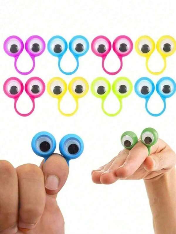 Finger Puppet Eyes, Finger Puppets Toys, Funny Googly Eye Finger Toys, Adorable Eye Finger Frog Puppets, Finger Dance Party Toys, Finger Wiggly Halloween Eyeball Googly Eye Rings, Assorted Finger Eye Puppet Creative Hand Puppet Toys, Wiggly Googly Eyes For Party Creative Fun In Crafting Projects - Ideal For Party Atmosphere Making Wiggle Eye Finger Puppets Creative & Interactive Play Ring