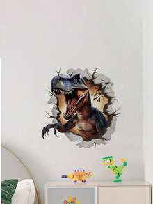 1 件 3D 恐龙贴纸耐用防水 PVC 贴纸自粘易撕适用于墙贴卧室书房背景墙装饰家居装饰让您的生活焕然一新节日装饰贴纸生日毕业礼物