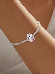 1 pièce Pendentif Charm en argent sterling 925 en forme de lapin, bille convenant aux bracelets, bijoux pour femmes DIY