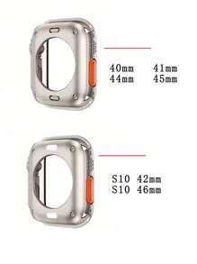 1pc Apple Watch S10 Series Protective Case Compatible With Apple Watch S10/9/8/7/SE/6/5/4/3/2/1, Fits 40mm/41mm/44mm/45mm/S10 42mm/46mm Dial Size