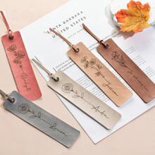 Custom Birthday Flower Leather Bookmark, Engraved Name Bookmark, Gift For Book Lover Gift Valentine's Day, Bridesmaid Gift,Wedding Gift Back To School, Thank You Gift, Gift For Colleagues Office Team, Halloween Christmas Gift, Gifts For Her, Family, Friends, Students, Workers, Teachers