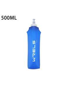 WRELS 1pc Foldable Soft Sports Water Bottle, Silicone Mouthpiece, Portable For Fitness, Cycling, Running