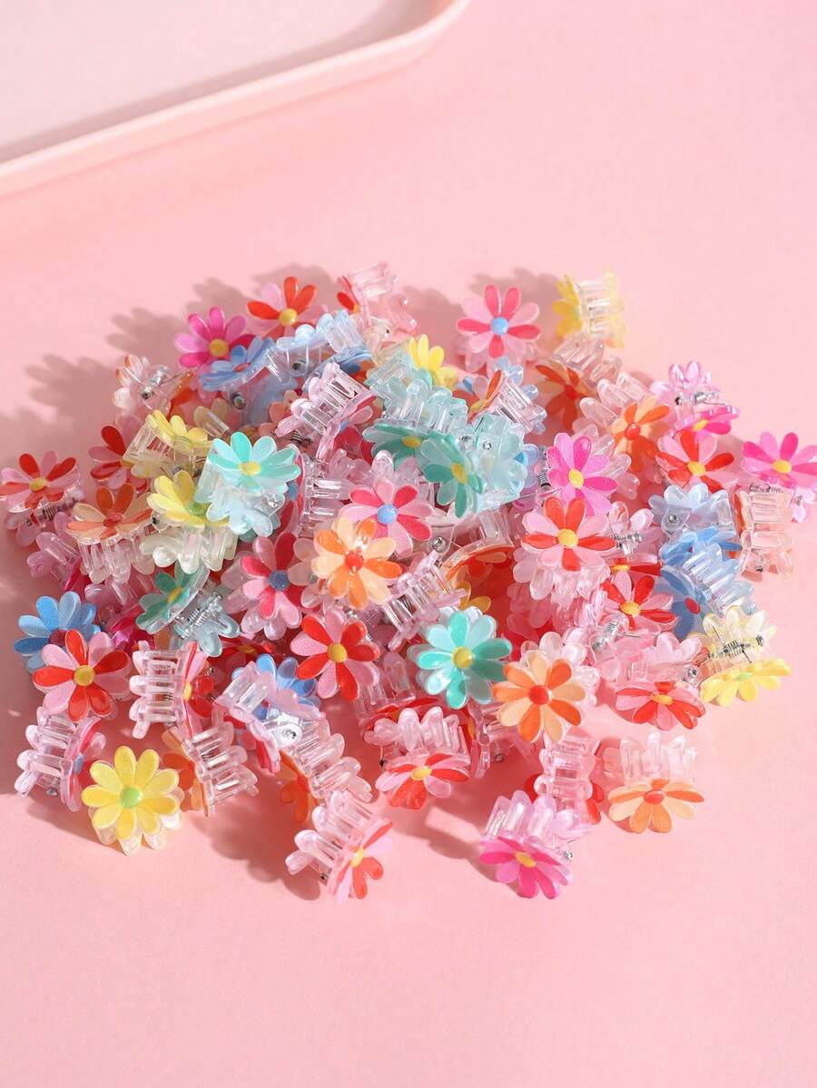 10/15pcs Cute Flower Hair Clips, Sweet Bangs & Flyaways Hair Accessories, Suitable For Any Occasion Hair Claws Claw Clips Hair Jaw Clip Hair Clamps Hair Clutch Hair Catcher Clip - Multicolor - View 1
