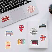 50 pezzi Adesivi di Londra, adesivi in vinile di estetica, per scrapbooking, diario, paraurti, skateboard, bottiglia d'acqua, cartone animato, elmetto, auto, adesivi e decalcomanie