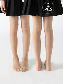 2/1 Cặp quần legging cho bé gái, quần bó cho trẻ sơ sinh, quần bó trẻ em, quần bó không chân jacquard hình trái tim mỏng, quần legging lưới, màu da, màu mơ, màu be, màu kaki, màu trơn, phong cách dễ thương cho sinh viên, quần khiêu vũ cho trẻ em, mềm mại và thoải mái cho mùa xuân/hè, thích hợp để mặc hàng ngày, dự tiệc, có thể kết hợp với váy và quần short, có thể dùng làm tất khiêu vũ - Nhiều màu - Xem 9