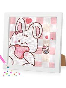 1 conjunto de kit de pintura de diamante de desenho animado, sem moldura, kit de pintura de bordado de diamante de desenho animado fofo para adultos, kit de mosaico adequado para iniciantes adultos, ponto de diamante 5D adequado para adultos, decoração de casa faça você mesmo fácil, presente de arte com pedras preciosas