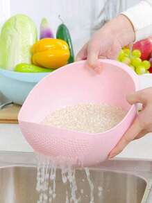 1 pieza Canasta multifuncional para el hogar para lavar arroz y escurrir vegetales, para almacenamiento de frutas y verduras, canasta escurridora multifuncional para viajes, canasta escurridora de cocina para viajes, canasta escurridora de lavandería para viajes, escurridora de arroz, canasta escurridora para restaurantes.