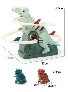 Dinosaur Climbing Stairs Electric Track Assembled Pretend Play Set With Music, Lights, Educational & Entertaining Slide Adventure Playset, Suitable For Boys/Girls Birthday Gifts, Parent-Child Interaction