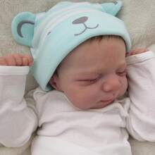 Muñeca bebé renacida de vinilo suave de cuerpo completo de 48 cm y 19 pulgadas con piel pintada en 3D y venas visibles como un bebé recién nacido durmiendo, juguete de baño para regalo de cumpleaños - Muñeca de cuerpo de vinilo - Ver 5