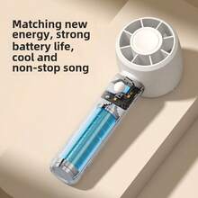 Ventilador portátil mini de 300mAh, ventilador de mano lindo, alimentado por batería, ligero y compacto, 3 velocidades de viento, recargable por USB, diseño de pestañas, adecuado para chicas de moda, niños, mujeres, hombres, oficina, viajes al aire libre, camping - Multicolor - Ver 8