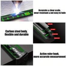 High Precision Self-Locking Steel Measuring Tape - Fluorescent & Wear-Resistant, Metric Measurements 5m/8m/10m