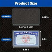 5pc Classic PVC Waterproof Card Protective Case, Soft Clear Storage Bag For Social Security/Medicare/Credit Card Wallet