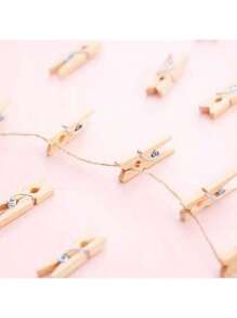 15/60/120/180/300pcs Mini Natural Wooden Clips Office Paper Sticky Note Decorative Photo Wooden Clips DIY Handmade Accessories Wedding Party Wooden Creative Wooden Clip Back To School