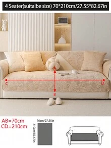1件装现代简约防滑沙发套，可水洗，防尘，厚绒面料，适用于L型沙发和1/2/3/4座沙发，米色，舒适，宠物友好，房间装饰礼品 - 咖啡棕 - 查看 21
