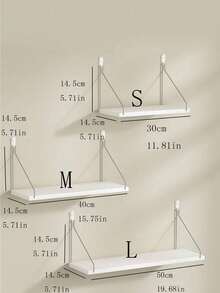 1pc (With Hook) 30cm/40cm/50cm Wall Floating Shelf, No-Drill Wall Mounted Shelf Board, Decorative Wall Shelf For Bedroom, Study, Kitchen, Living Room, Bathroom