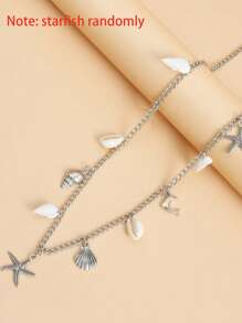 1 pièce Chaîne de corps pour femme avec accessoires de ceinture de taille, coquillage bohème, étoile de mer, coquillage de mer, l'étoile de mer est aléatoire