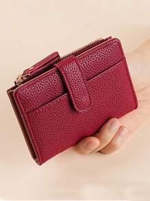 European And American Style Litchi Grain Minimalist Women Wallet High-End Quality Bifold Multi Card Slots Zipper Coin Purse For Women Wallet Mini Wallet Purse Wallet Small Wallet Wallet