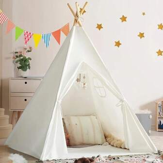 Tragbares Kinderzelt, DIY Kinderspielhaus, Baby Zimmer Dekoration, Kinderleinwand, Tipi, Mini Kinder Strandstrand, Geschenk für Jungen und Mädchen