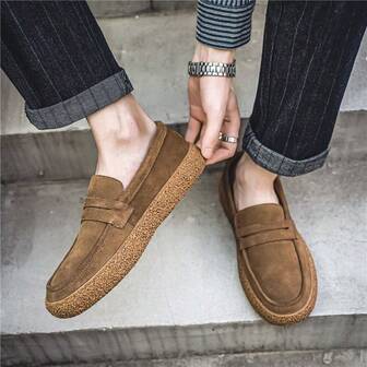 Lässige Vintage-Low-Top-Canvas-Schuhe für Herren, weiches Futter, Slip-On, rutschfeste Gummisohle, geeignet für Herbst/Winter