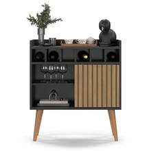 Sideboard Buffet Wine Cellar Florence 1 Door Retro Feet - màu nâu - Xem 6