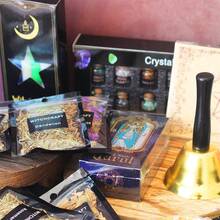 135pcs/Set Crytstal Tarot Witchcraft Supplies Kit For Witch Altar Spell Candles Witches Crystals Jars Spells Beginner Box Starter Crystal Wish Bottles Set - 黑色 - 查看 5