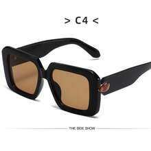 1 件女士优雅方形镜框宝石配饰时尚眼镜适合日常服装搭配、节日礼物和工作通勤使用时尚眼镜 - 彩色 - 查看 5