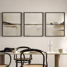 3pcs Unframed Abstract Art Prints Set, Modern Neutral Abstract Gallery Wall Art Set, 3 Scandinavian Prints Simpe Abstract Art Nordic Abstract Posters, Modern Abstract Art Canvas Wall Decoration Gifts Birthday Graduation