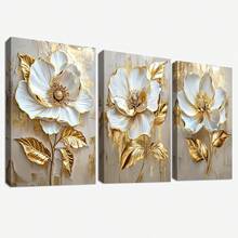1/3pcs 3D Sculpture Flower Wall Art Posters, Modern Minimalist Decorative Painting Prints For Home, Bedroom, Study, Clothing Store, Restaurant, Framed/Unframed ,Wall Art With Frame - Multicolor - View 19