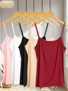 5件套女士加大码纯色可调节肩带吊带背心