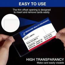 5pc Classic PVC Waterproof Card Protective Case, Soft Clear Storage Bag For Social Security/Medicare/Credit Card Wallet