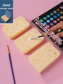 2块装美术绘画海绵 水彩和痛风吸水海绵 带收纳盒 保湿吸水绘画海绵 美术绘画用品 美术生必备 开学季,返校,学校用品 - 彩色 - 查看 7