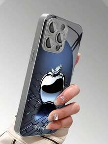 1pc Custom High-Definition Electroplated Glass Phone Case, Apple Pattern Suitable Compatible With Apple 16 Pro Max/15/14 Plus/13 Pro/12 Pro Max/11/XsMax/8/7/6Plus And S24 Ultra/S25 Ultra. , Fashionable, Colorful, Cute, Fun, Minimalist, Matching Phone Case, Customized, Personalized, Unique, Ideal Gift For Boyfriend - 彩色 - 查看 10